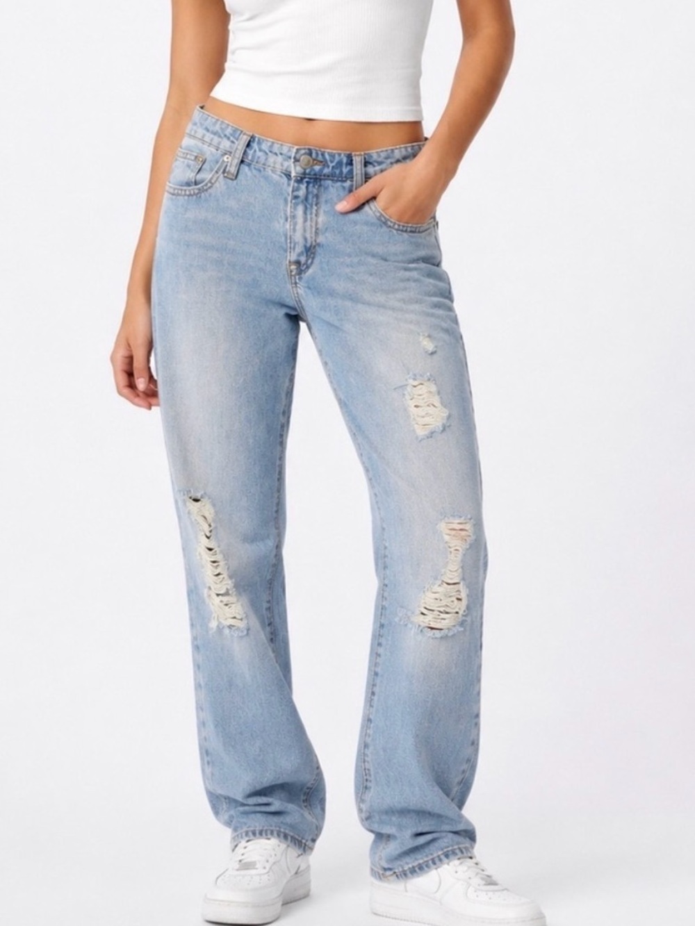 GAP Light Blue Distressed Boyfriend Jeans